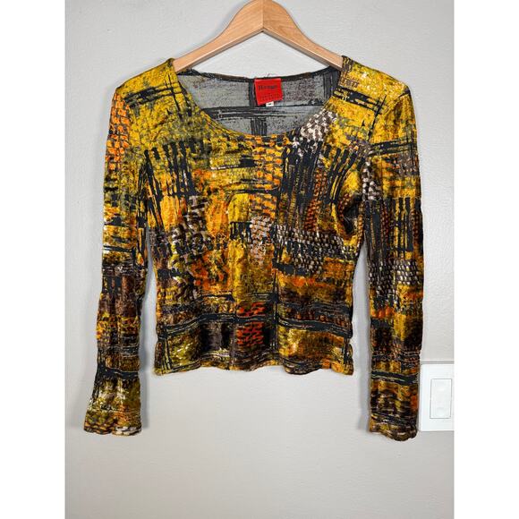 Vintage Christian Lacroix Bazar Velvet Burn Out Crop Top size M - Picture 3 of 12